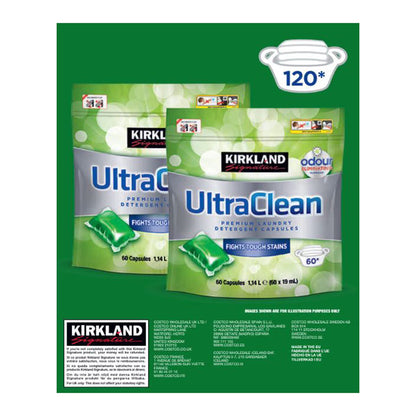 Ultra Clean Laundry Bio Detergent, 2 X 60 Pack