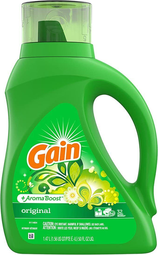 Gain Original Laundry Fabric Liquid Detergent, 32 Loads, 50-Ounce