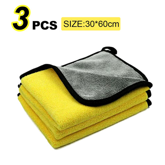 5/10Pcs Microfiber Wash Towel Car Cleaning Detailing Car Drying Cloth Window Glass Double Layer Cleaning Cloth Car Wash Supplies