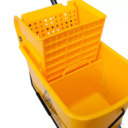 20L YELLOW COMMERCIAL INDUSTRIAL MOP BUCKET WHEELS WRINGER PROFESSIONAL BUCKET