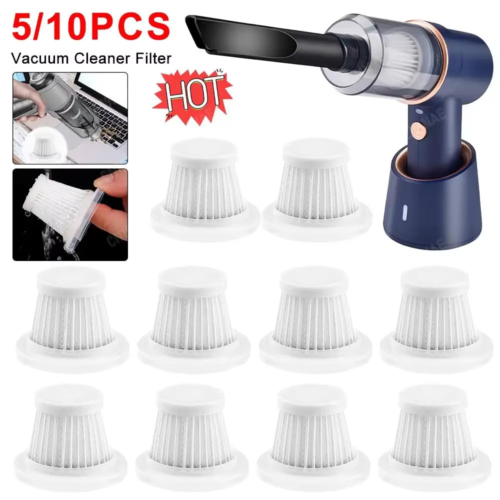 5/10Pcs Car Vacuum Cleaner Filter Washable HEPA Car Vacuum Filter Portable Vacuum Cleaner Cartridges Vacuum Cleaner Accessories