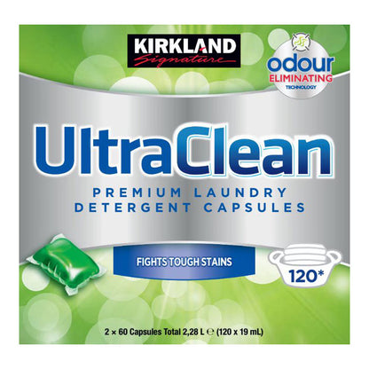 Ultra Clean Laundry Bio Detergent, 2 X 60 Pack